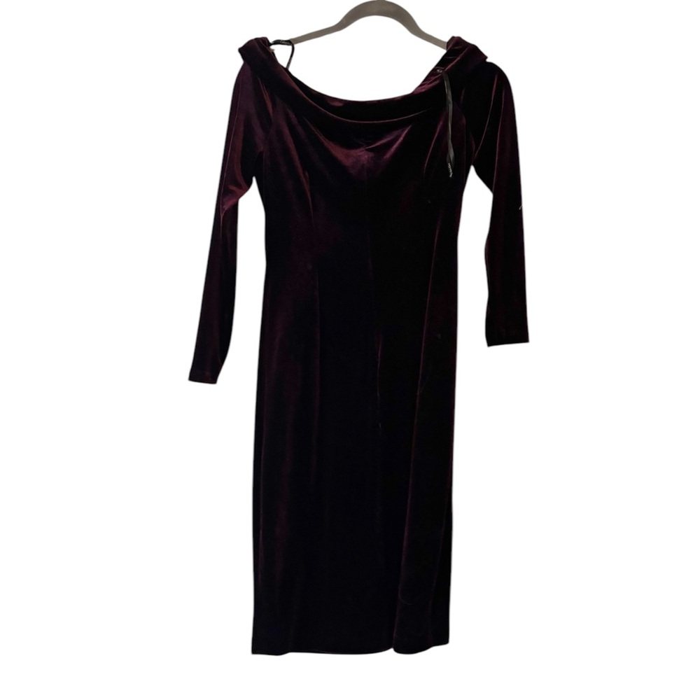Calvin Klein velvet off the shoulder dress